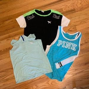 3 PINK VS work out shirts